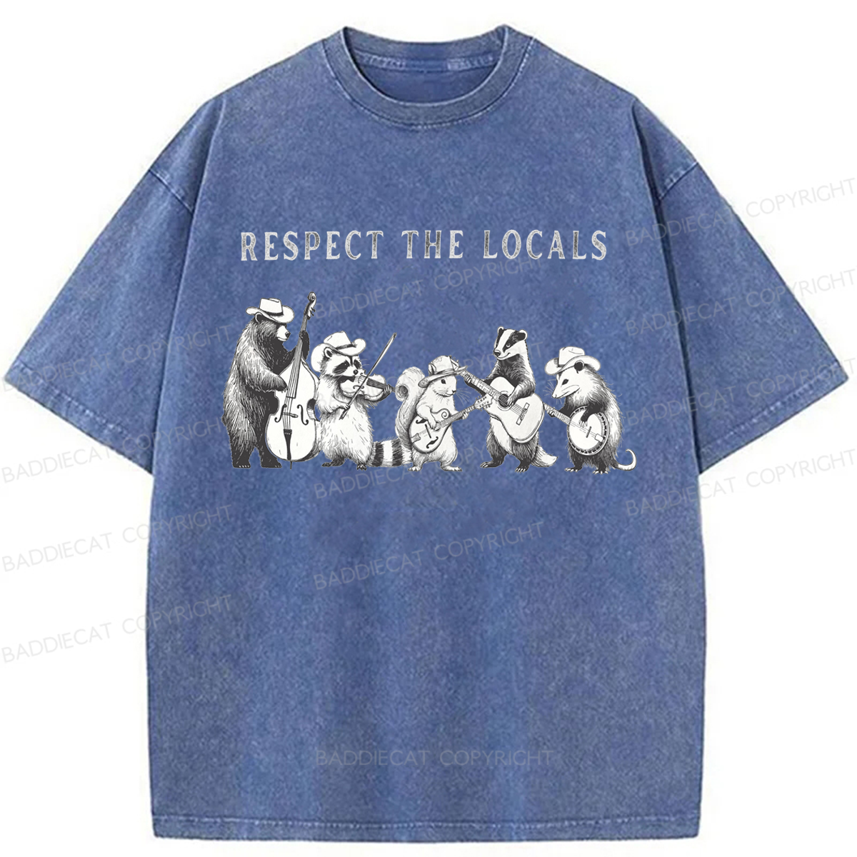 Baddiecat Respect The Locals Washed T-shirt