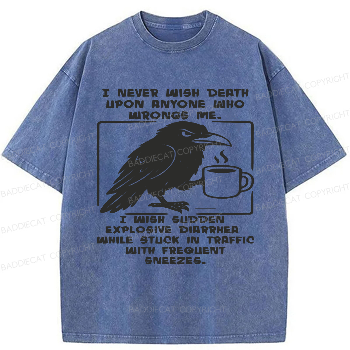 Baddiecat Crow Wish Washed T-shirt