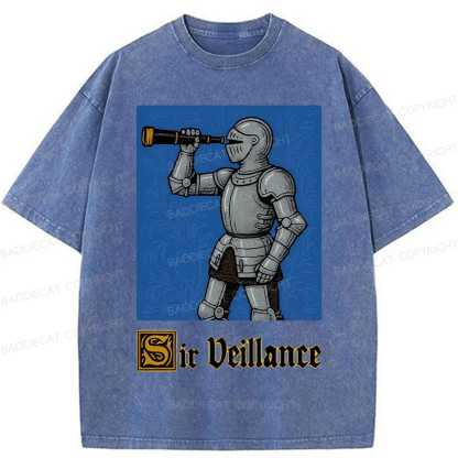 Baddiecat Sir Veillance Hand Drawn Washed T-shirt