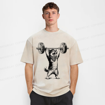 Baddiecat Husky Hercules Washed T-shirt