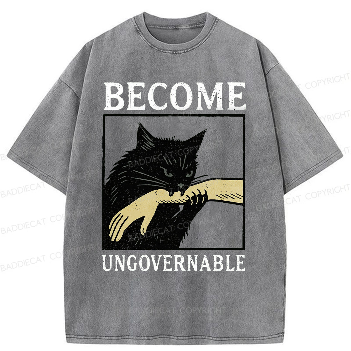 Baddiecat Become Ungovernable Washed T-shirt