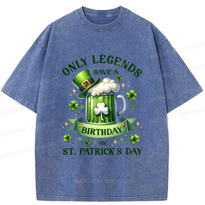Baddiecat St. Patrick's Day Birthday Washed T-shirt