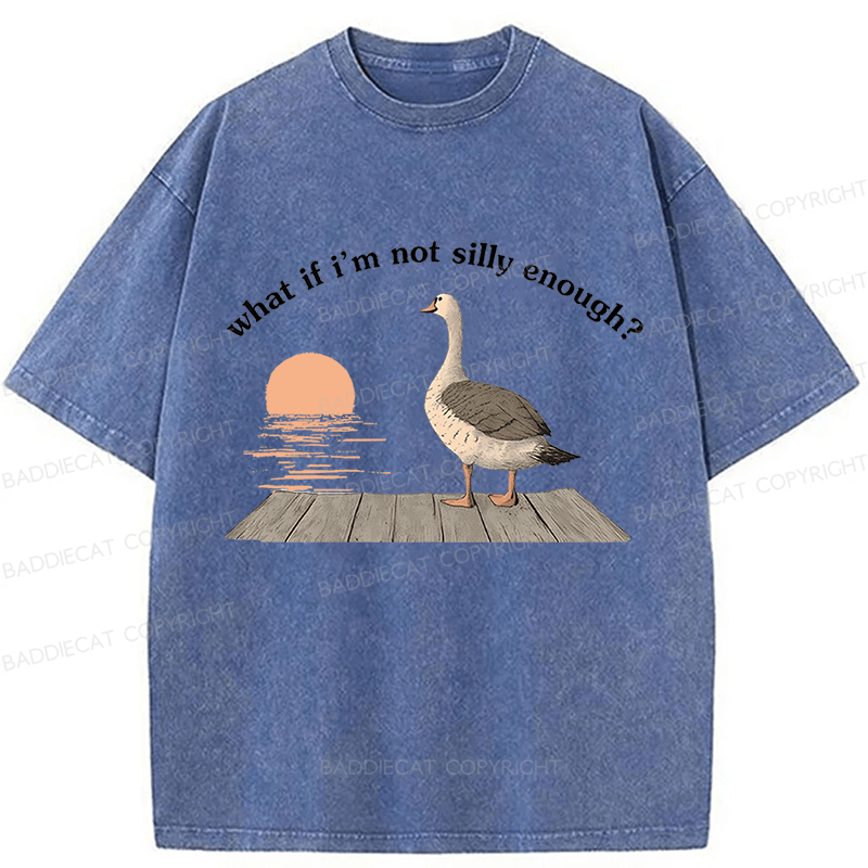 Baddiecat Funny Goose Washed T-shirt