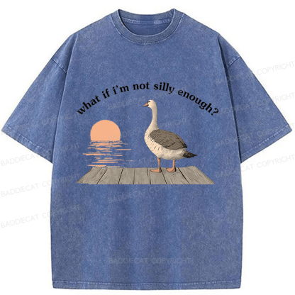 Baddiecat Funny Goose Washed T-shirt