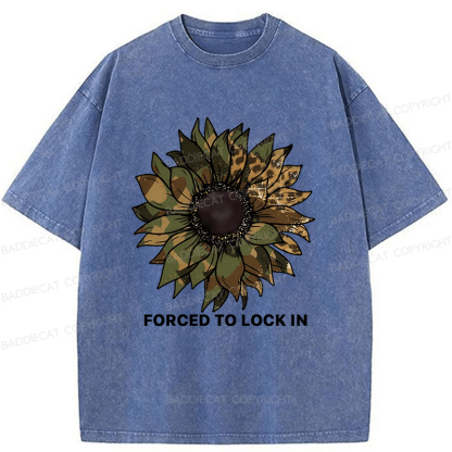 Baddiecat Camo Sunflower Washed T-shirt