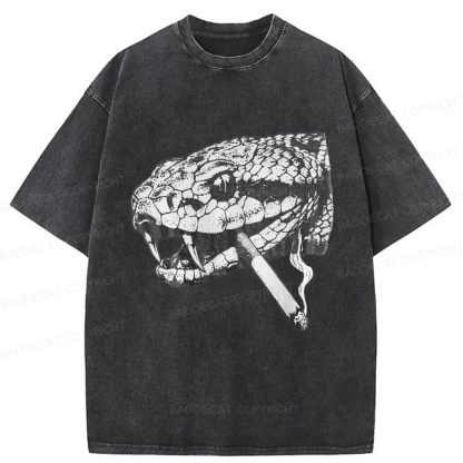 Baddiecat Snake Smoke Washed T-shirt