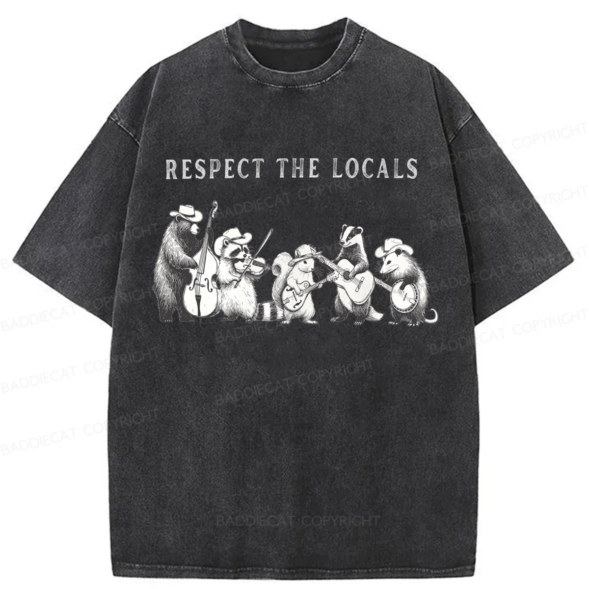 Baddiecat Respect The Locals Washed T-shirt