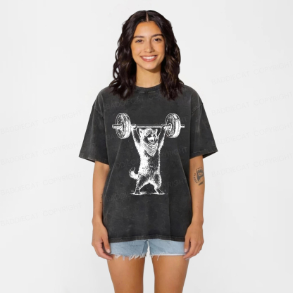 Baddiecat Husky Hercules Washed T-shirt