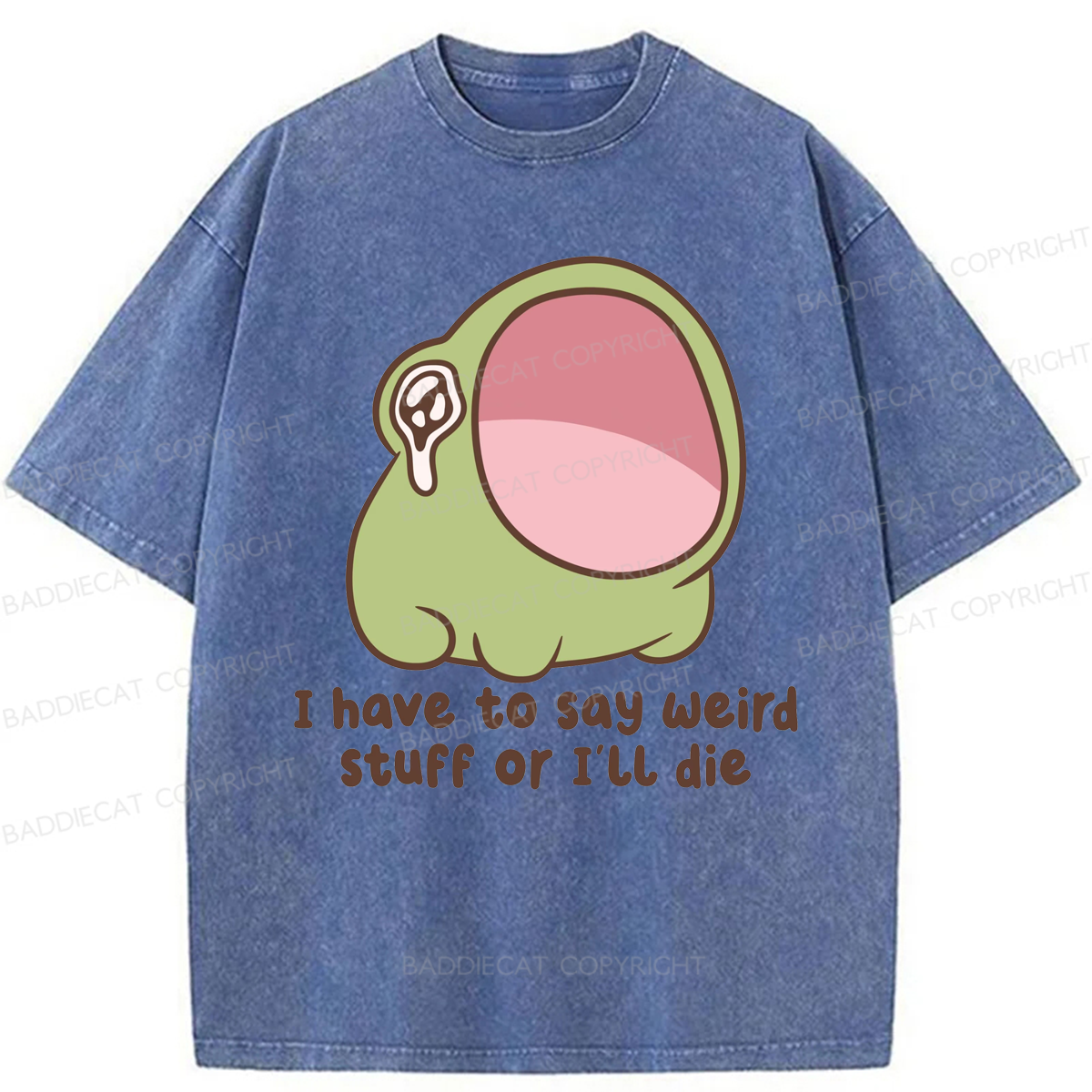 Baddiecat I Have To Say Weird Stuff Or I'll Die Washed T-shirt