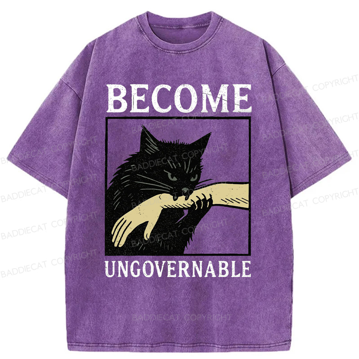 Baddiecat Become Ungovernable Washed T-shirt