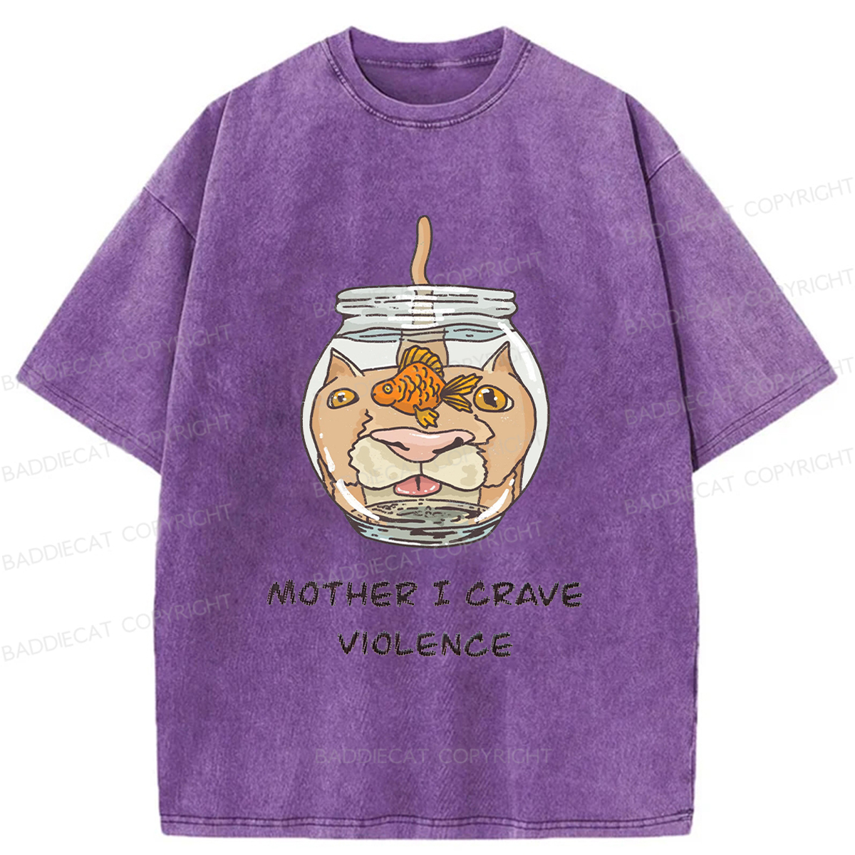 Baddiecat Mother I Crave Violence Washed T-shirt