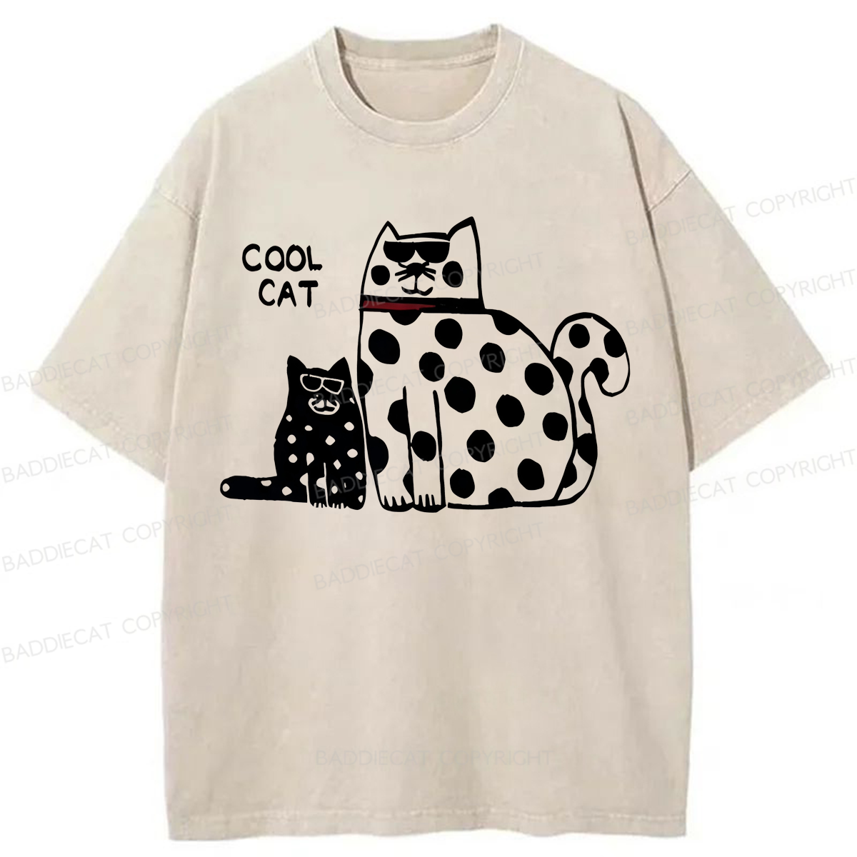 Baddiecat Cool Cat Washed T-shirt