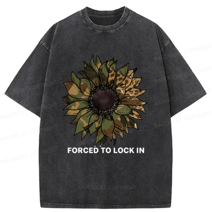 Baddiecat Camo Sunflower Washed T-shirt