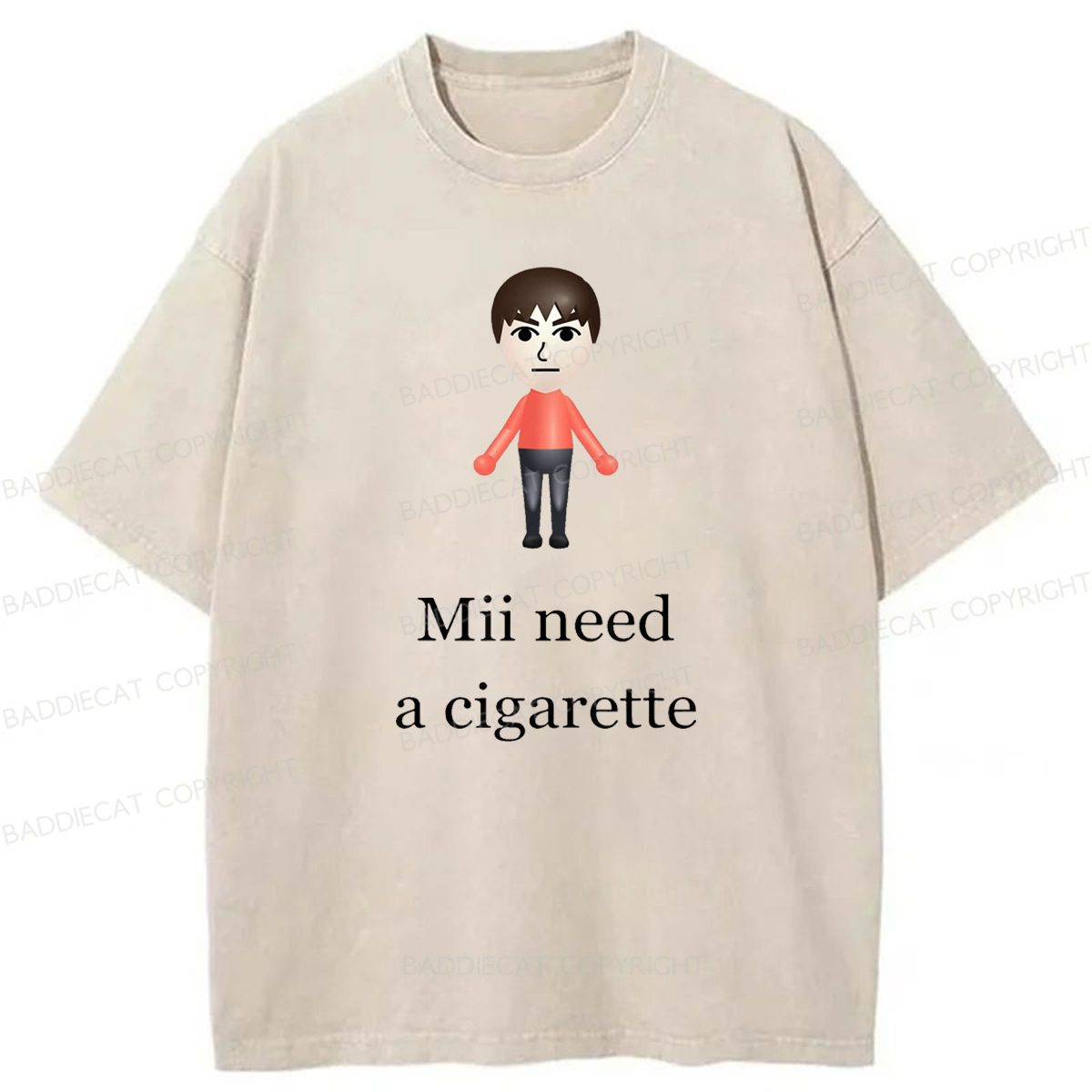 Baddiecat Mii Need A Break Washed T-shirt