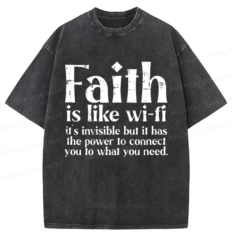 Baddiecat Jesus Christian Faith Washed T-shirt