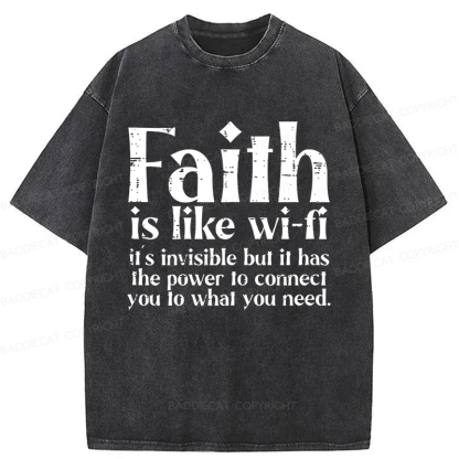 Baddiecat Jesus Christian Faith Washed T-shirt