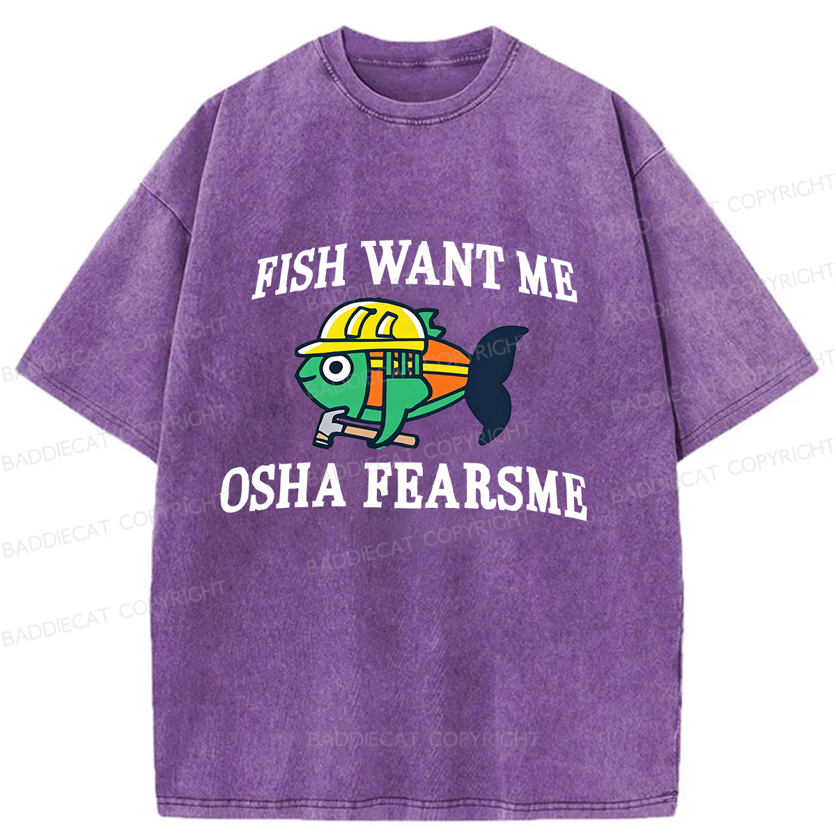 Baddiecat Charming Safe Fish Washed T-shirt