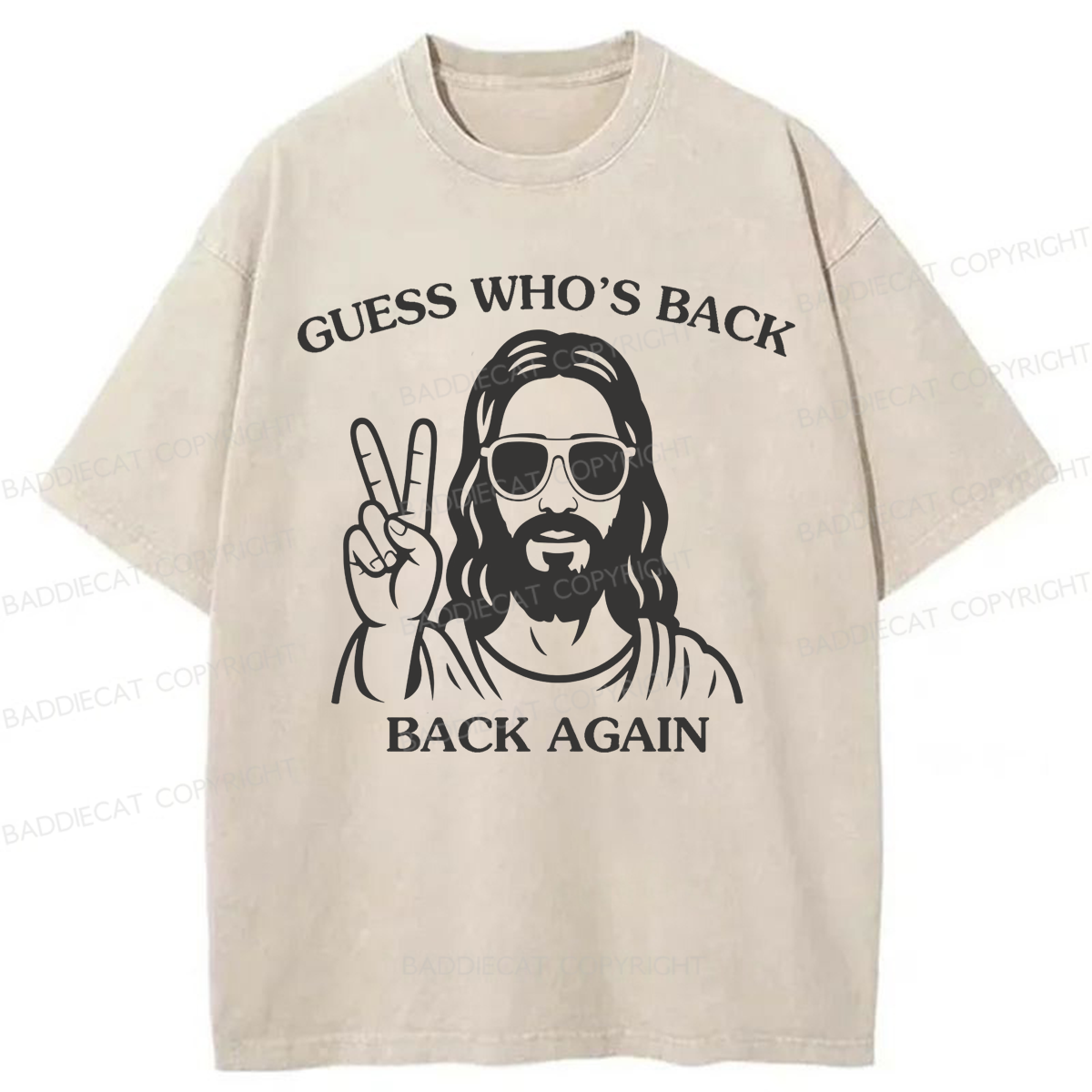 Baddiecat Funny Easter Jesus Washed T-shirt