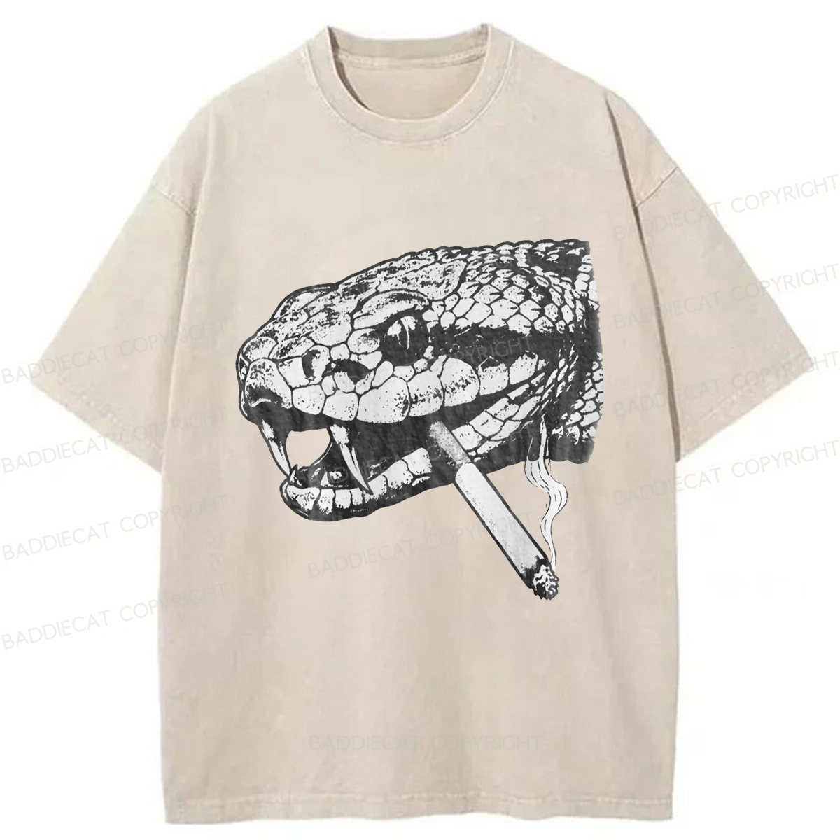 Baddiecat Snake Smoke Washed T-shirt