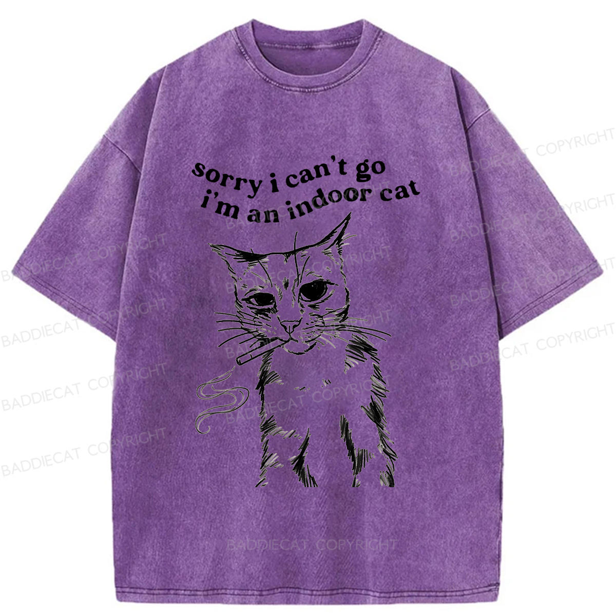 Baddiecat Gentle House Cat Washed T-shirt