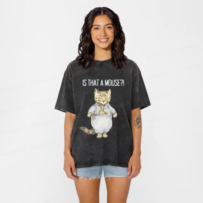 Baddiecat Startled Cat Washed T-shirt