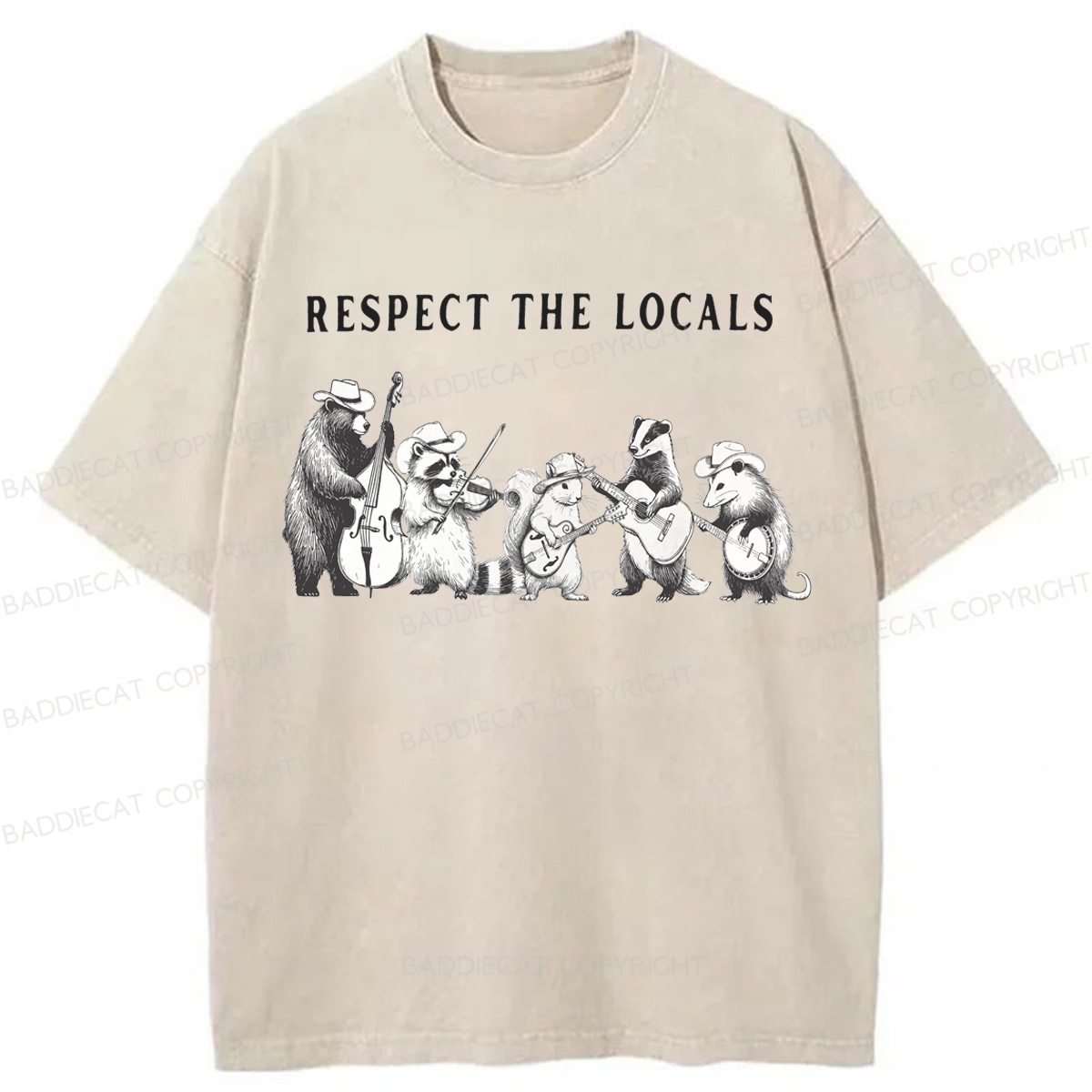 Baddiecat Respect The Locals Washed T-shirt