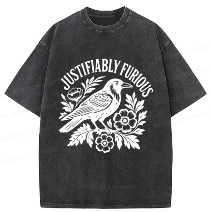 Baddiecat Justifiably Furious Raven Washed T-shirt