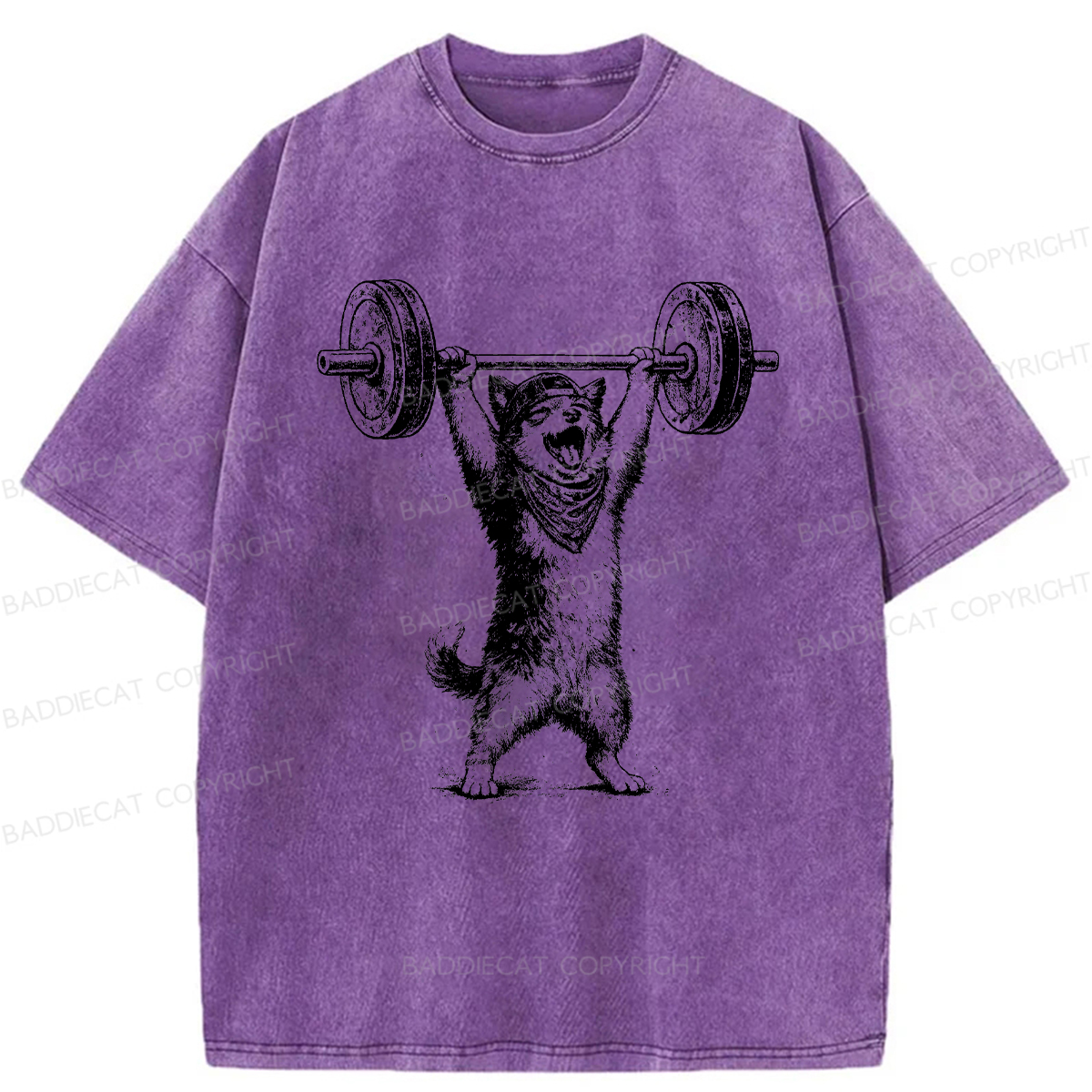 Baddiecat Husky Hercules Washed T-shirt