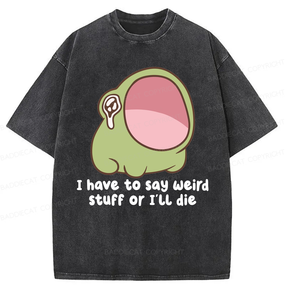 Baddiecat I Have To Say Weird Stuff Or I'll Die Washed T-shirt