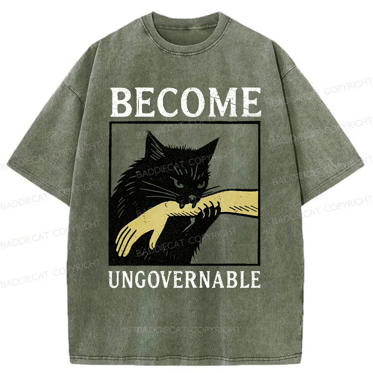 Baddiecat Become Ungovernable Washed T-shirt