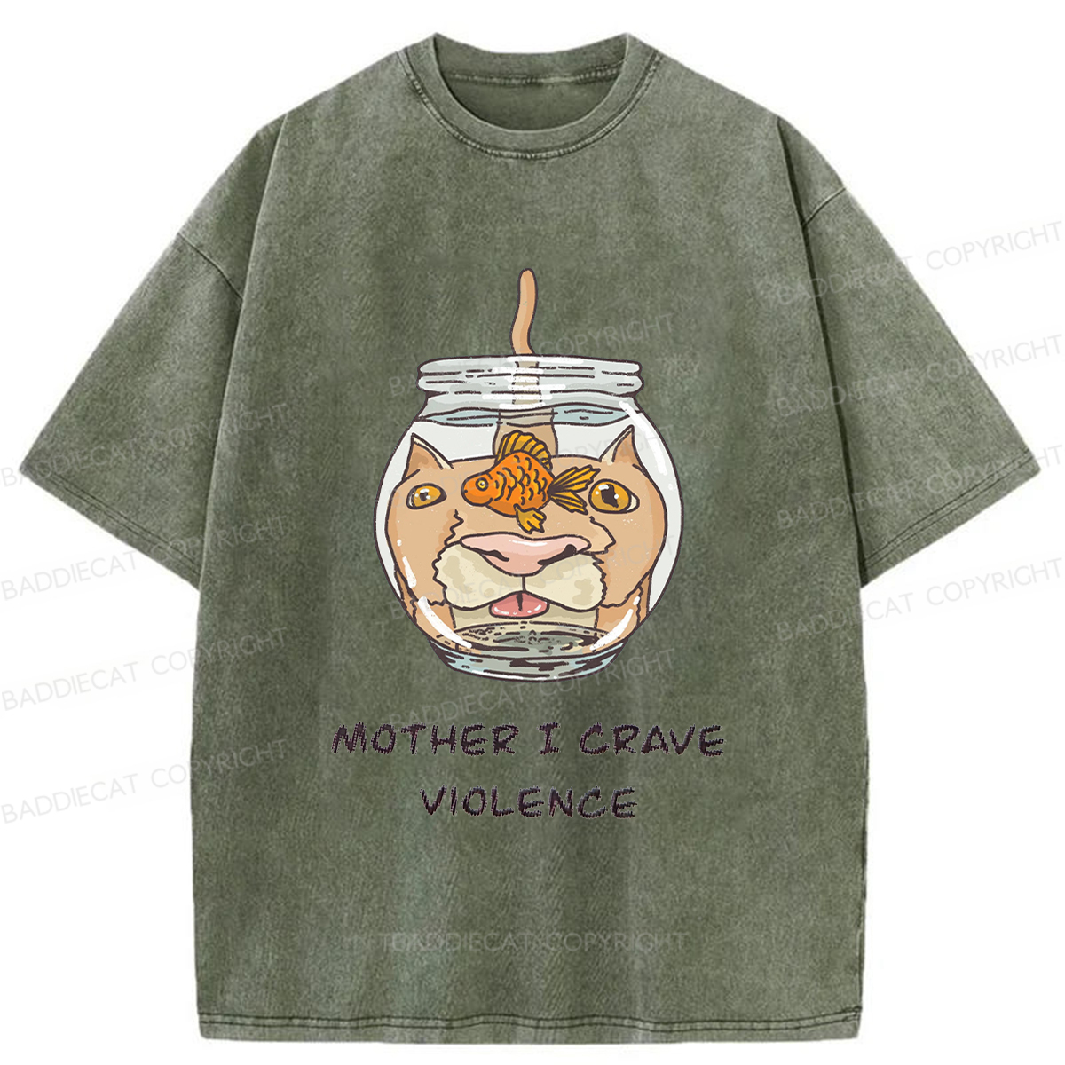 Baddiecat Mother I Crave Violence Washed T-shirt