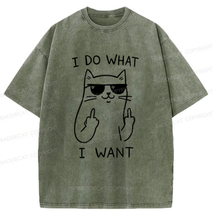Baddiecat Cool Cat Washed T-shirt