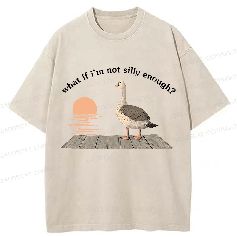 Baddiecat Funny Goose Washed T-shirt