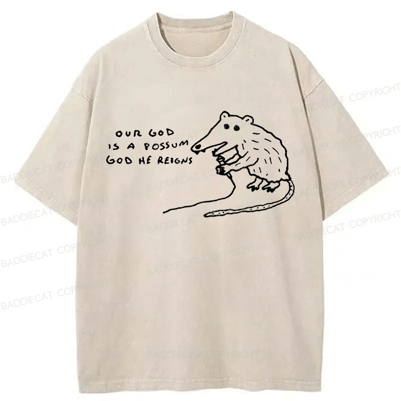Baddiecat Powerlifting Gym Mona Lisa Parody Washed T-shirt