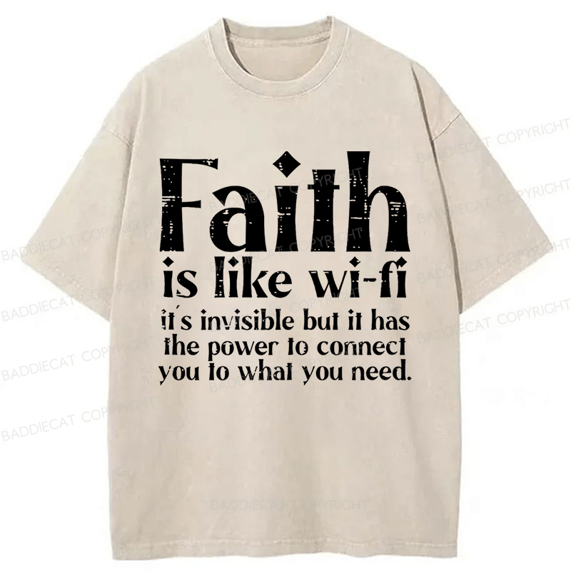 Baddiecat Jesus Christian Faith Washed T-shirt