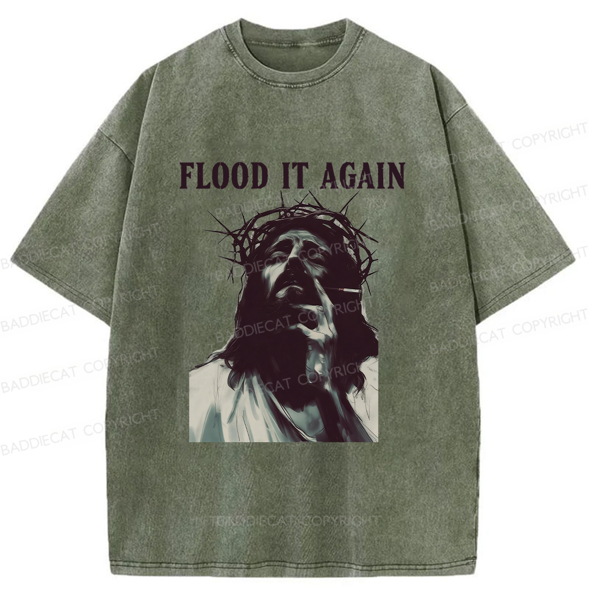 Baddiecat Flood It Again Washed T-shirt