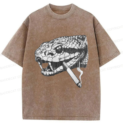Baddiecat Snake Smoke Washed T-shirt
