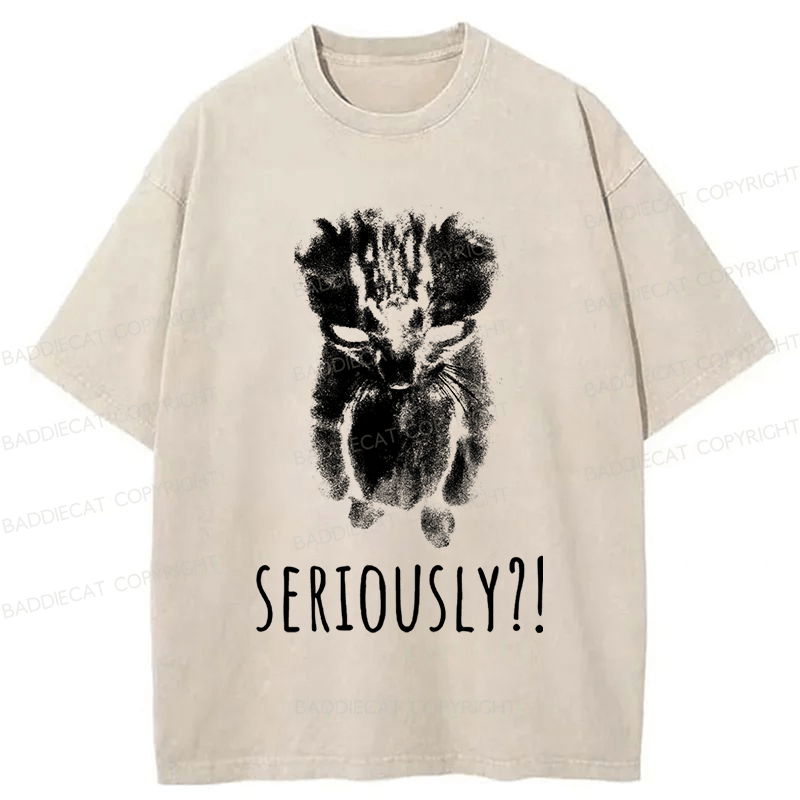 Baddiecat Seriously Cat Washed T-shirt