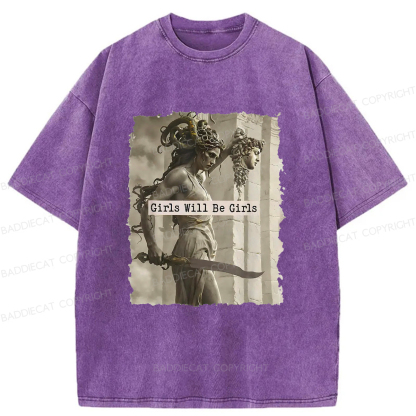 Baddiecat Goddess Medusa Washed T-shirt