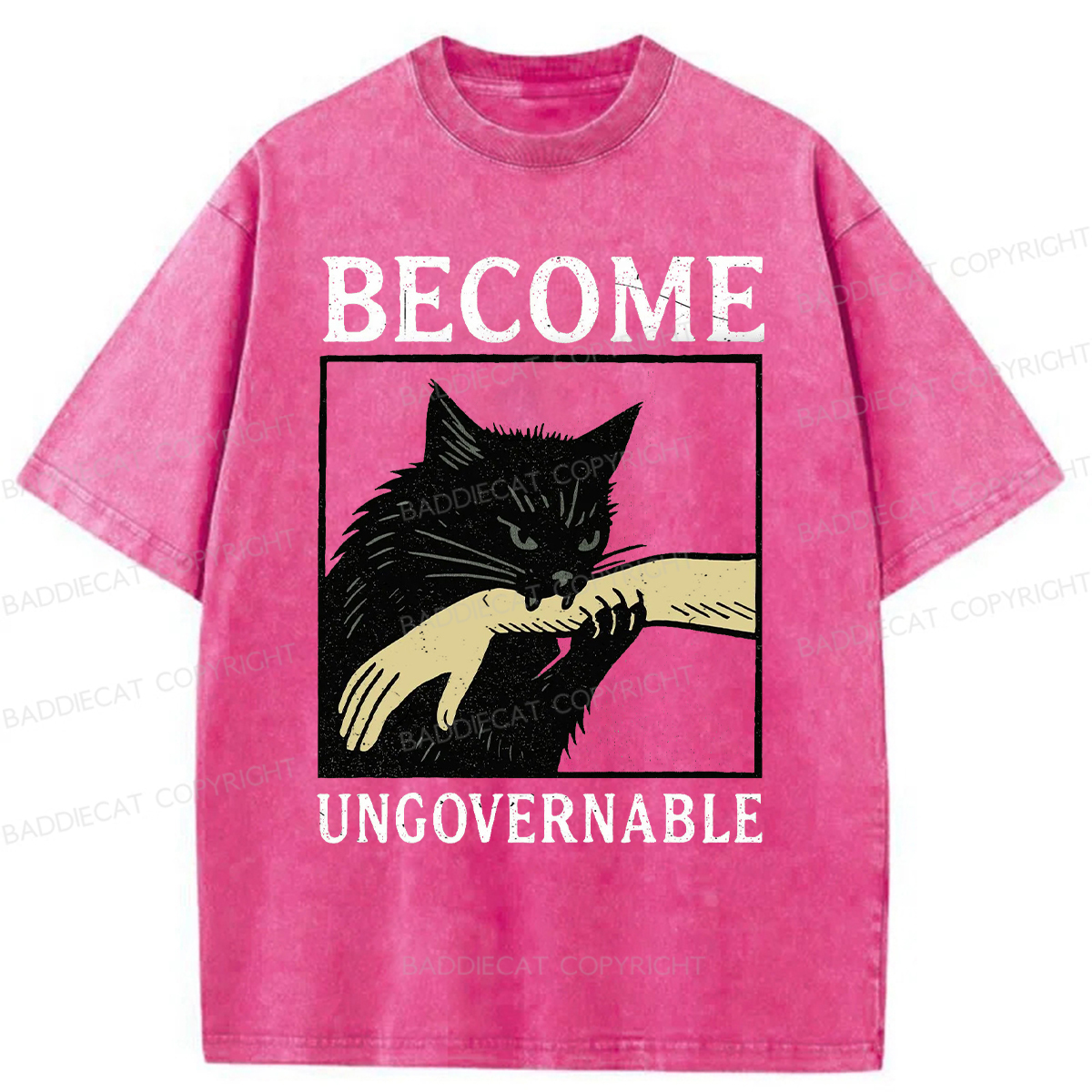 Baddiecat Become Ungovernable Washed T-shirt