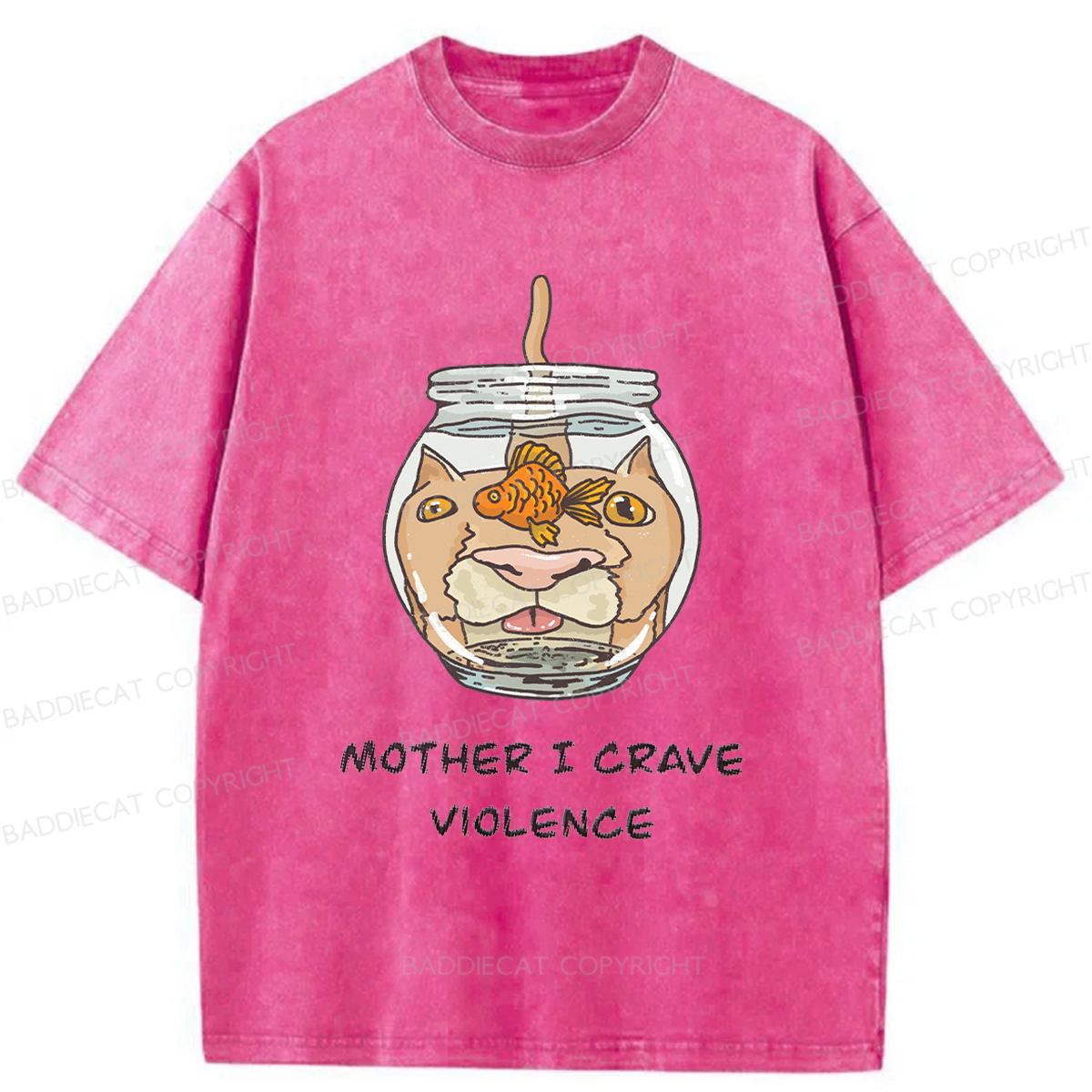 Baddiecat Mother I Crave Violence Washed T-shirt