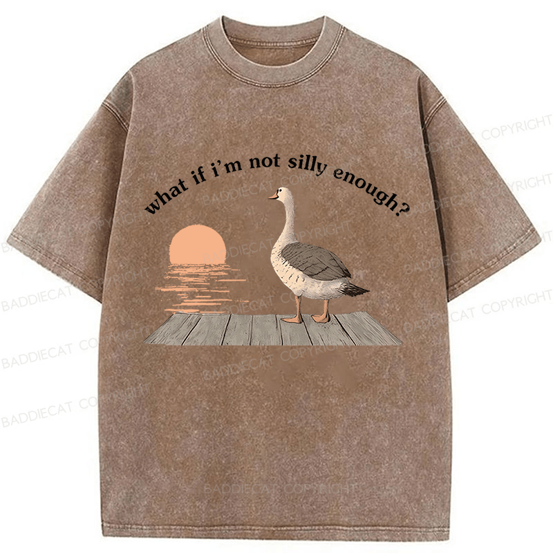 Baddiecat Funny Goose Washed T-shirt