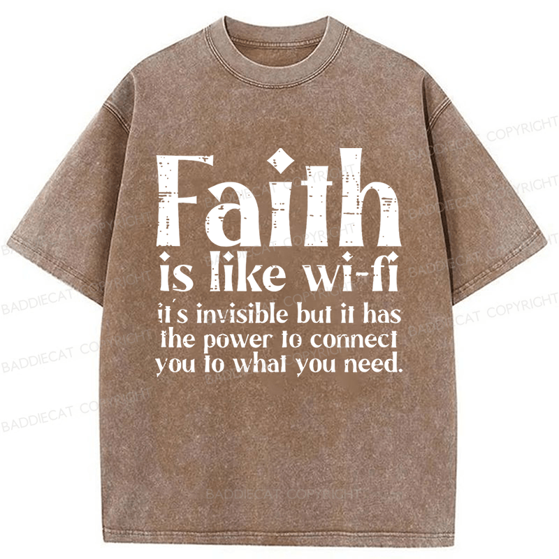 Baddiecat Jesus Christian Faith Washed T-shirt