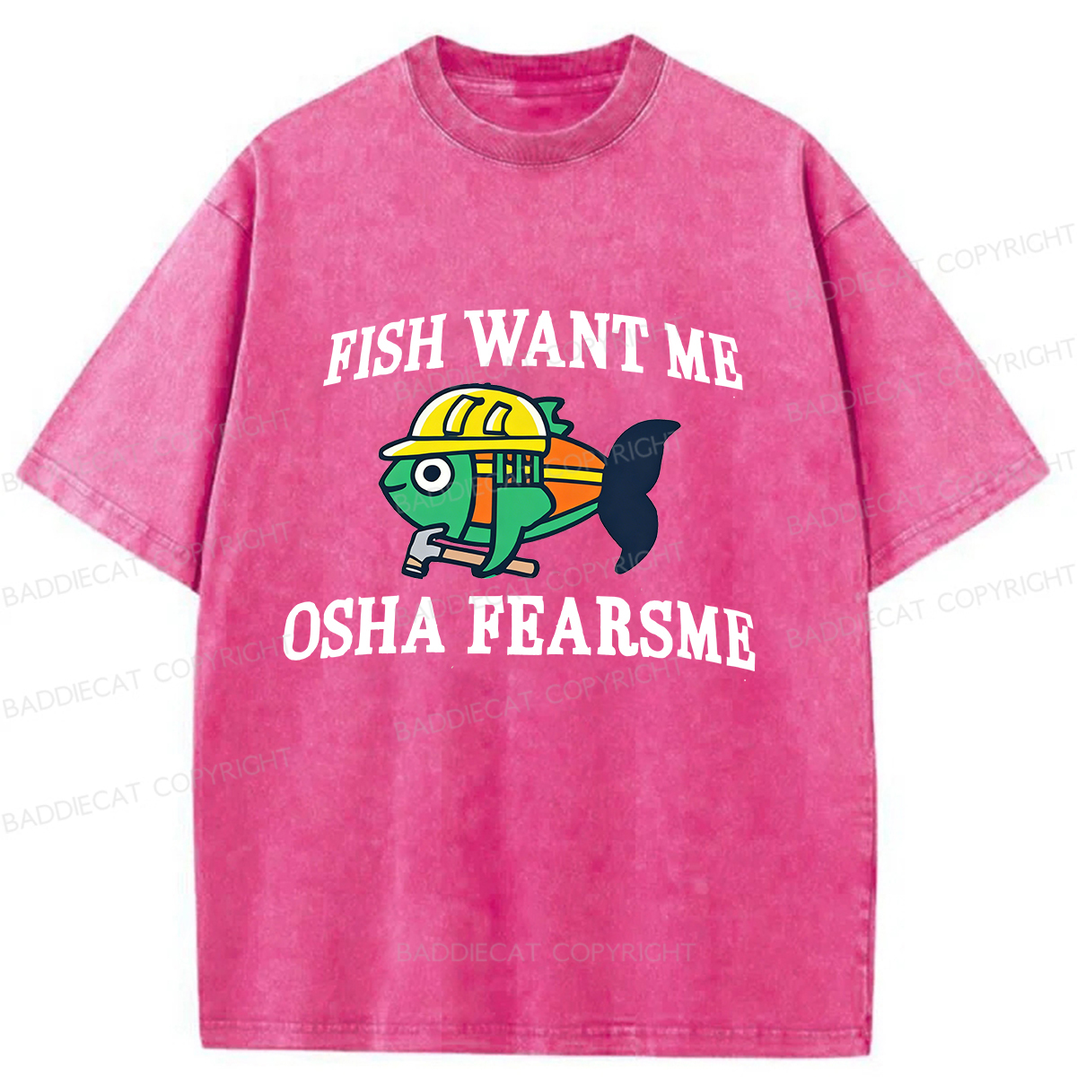 Baddiecat Charming Safe Fish Washed T-shirt