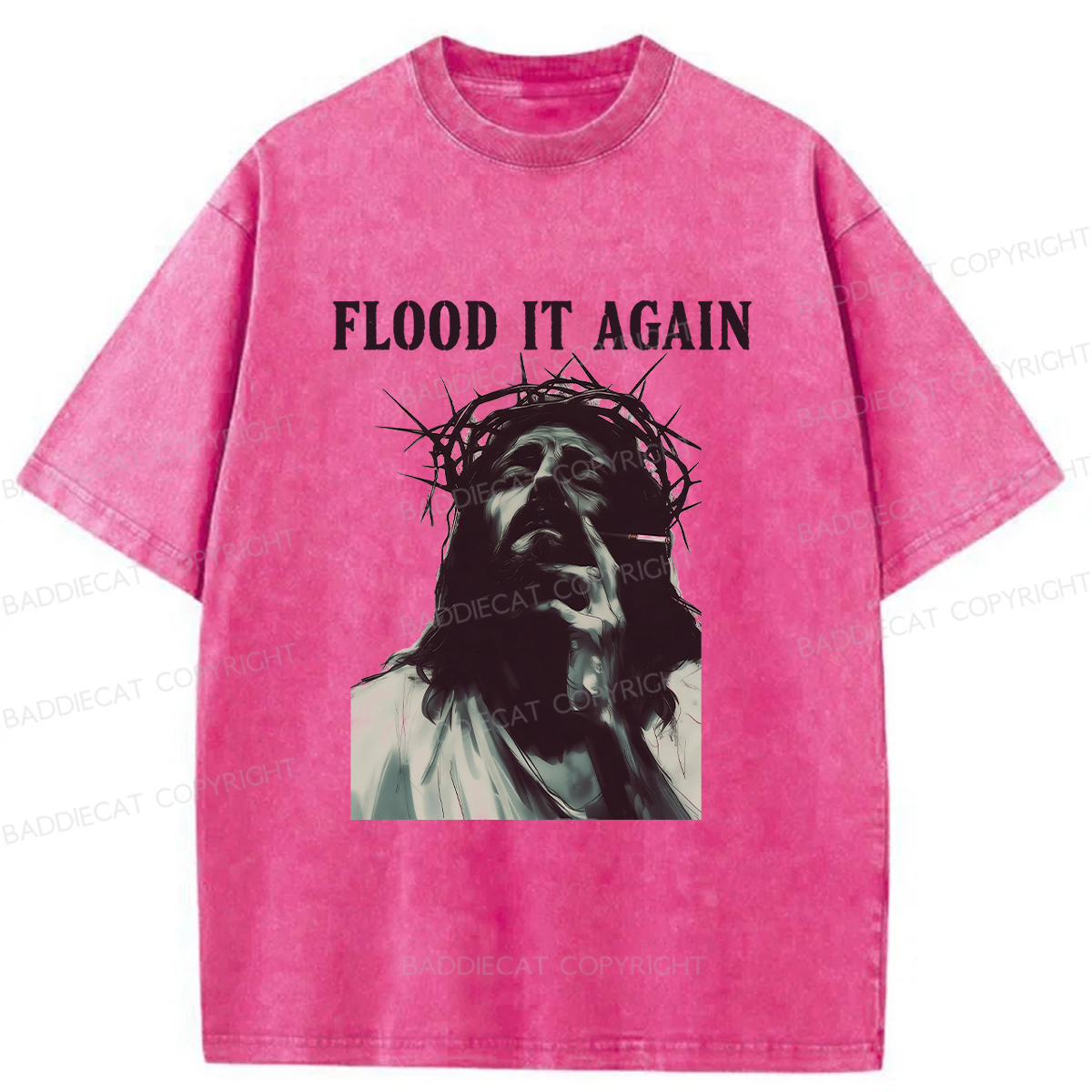 Baddiecat Flood It Again Washed T-shirt