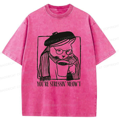 Baddiecat Grumpy Cat Washed T-shirt