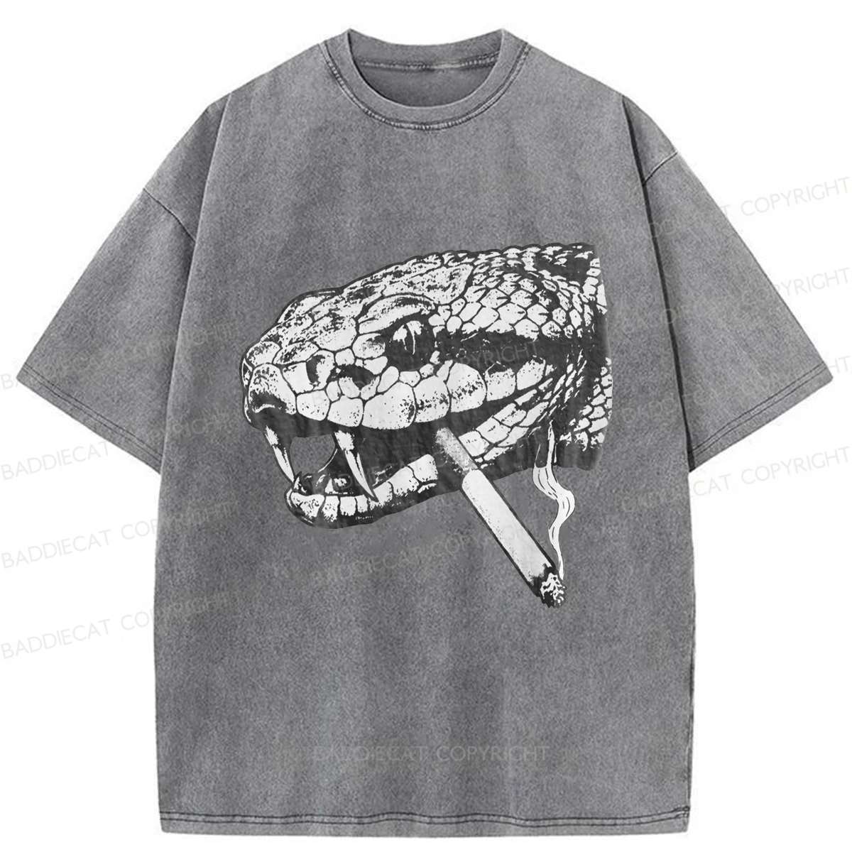 Baddiecat Snake Smoke Washed T-shirt