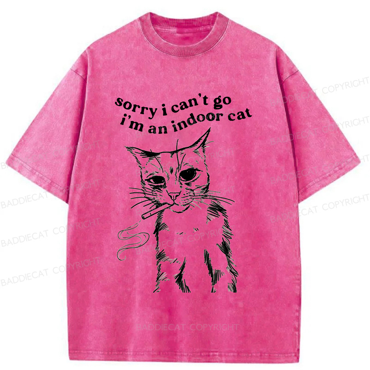 Baddiecat Gentle House Cat Washed T-shirt