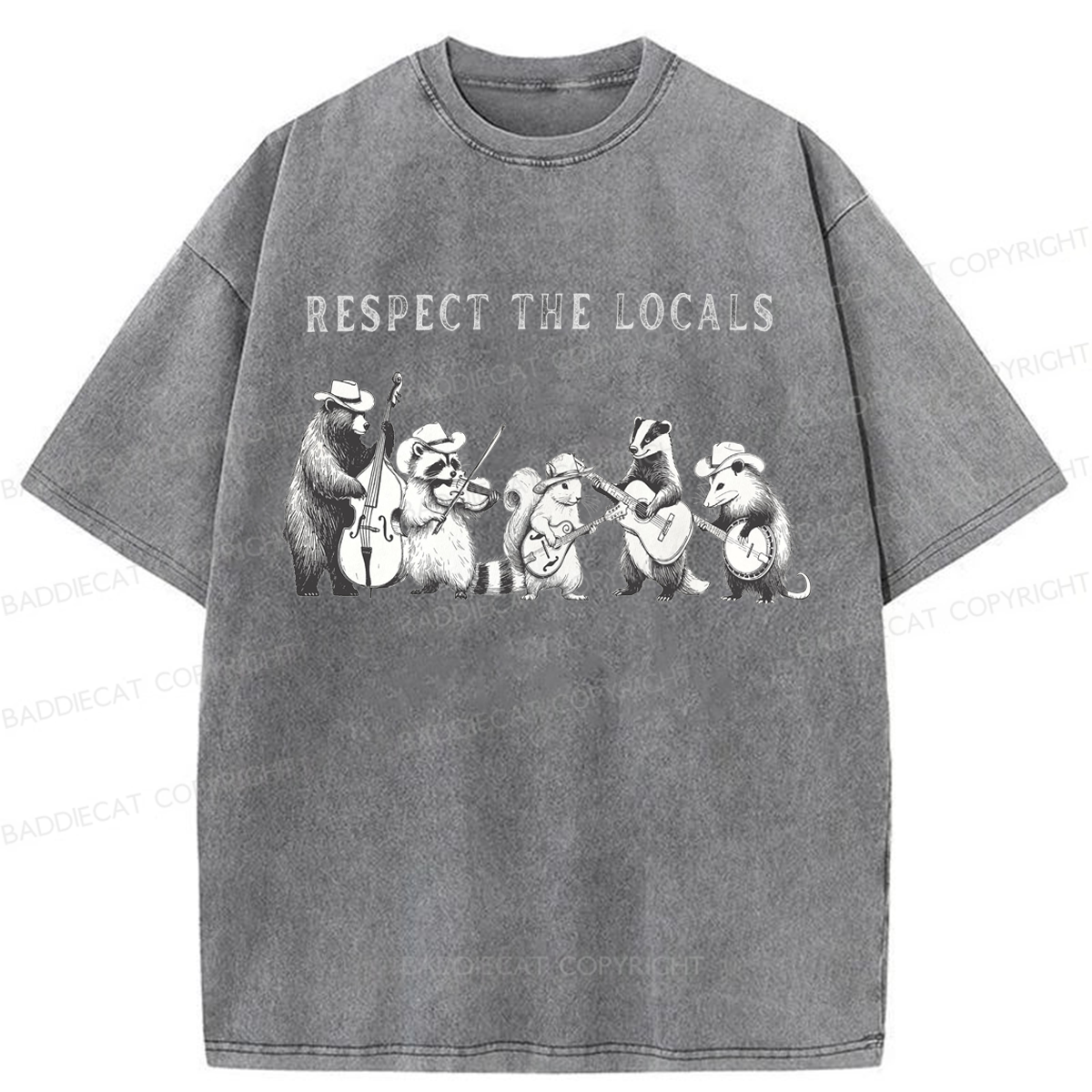 Baddiecat Respect The Locals Washed T-shirt