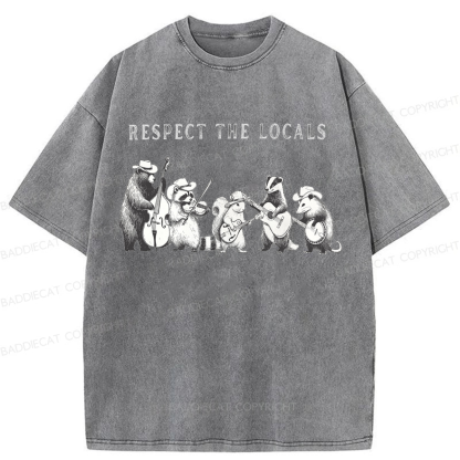 Baddiecat Respect The Locals Washed T-shirt